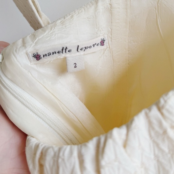 NANETTE LEPORE Ivory Textured Bustier Dress Size 2 - Picture 7 of 7